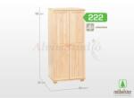 Möbelstar 222 - 2 ajtós natúr fenyő szekrény (válaszfalas) - matrac-vilag