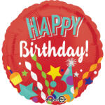 Amscan Balon din folie Happy Birthday - roșu