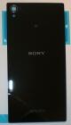 Sony C6902, C6903, C6909 Xperia Z1 akkufedél, hátlap ragasztóval (NFC antenna nélkül) fekete OEM