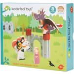 Tender Leaf Set de joaca Printesa, Cavaler si Dragonul din lemn premium, 8 piese, Tender Leaf Toys TL8324