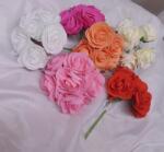  Habrózsa csokor drótos szárral (6 szálas)- 10 féle színben