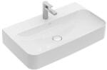 Villeroy & Boch Villeroy & Boch Finion 80 x 47 cm-es mosdó 1 csaplyukkal Stone White CeramicPlus felülettel rejtett ViFlow túlfolyóval - 41688CRW (41688CRW)