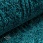  Velvetto 7 - türkiz, fényes nyomott mintás, magas kopásállóságú bársony bútorszövet