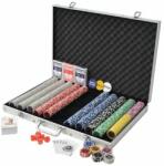 vidaXL Set de poker cu 1000 de jetoane cu laser din aluminiu (80185) - izocor
