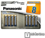 Panasonic elem (Everyday Power AA, ceruza, 1.5V, szupertartós alkáli elem) 8db /csomag - LR6EPS-8BW (LR6EPS-8BW)