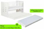 Klups Patut cu sertar KLUPS Paula Alb + Saltea 8 MyKids Confort II - shop-doa