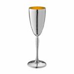  PARIS Pahar sampanie flute argint masiv "hammered" interior placat cu aur Pahar