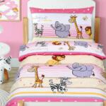 Bellatex Lenjerie de pat din bumbac, pentru copii, AgataSafari, roz, 90 x 135 cm, 45 x 60 cm Lenjerie de pat