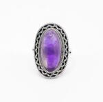 Auguri Shop Inel din argint cu ametist cabușon, oval - auguri-shop - 165,00 RON