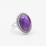 Auguri Shop Inel din argint cu ametist cabușon, oval - auguri-shop - 225,00 RON