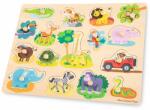 New Classic Toys - Puzzle din lemn Safari Puzzle Copii, piese17 (NC10441)