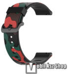 Okosóra szíj - szilikon, TEREPMINTÁS - PIROS - 125mm + 84mm hosszú, 19mm széles - Xiaomi Haylou Solar LS01 / Umidigi Uwatch3 / Uwatch3 GPS / UFit / Uwatch GT
