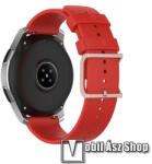  Okosóra szíj - szilikon, pontozott textúra mintás - PIROS - 125mm+90mm hosszú, 22mm széles - SAMSUNG Galaxy Watch 46mm / Watch GT2 46mm / Watch GT 2e / Galaxy Watch3 45mm / Honor MagicWatch 2 46mm