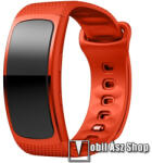  Okosóra szíj - NARANCSSÁRGA - szilikon, L-es méret, 90mm+123mm hosszú, 150mm-től 213mm-es méretű csuklóig ajánlott - SAMSUNG Gear Fit 2 SM-R360 / Samsung Gear Fit 2 Pro SM-R365