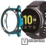  Okosóra műanyag védő tok / keret - CYAN - Strassz kővel díszített - SAMSUNG Galaxy Watch Active2 40mm