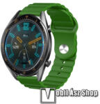  Okosóra loop szilikon szíj - ZÖLD - 109mm+95mm hosszú, 22mm széles, 160-220mm csuklóméretig ajánlott - SAMSUNG Galaxy Watch 46mm / Watch GT2 46mm / Watch GT 2e / Gear S3 Frontier / Honor MagicWatch 2 