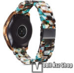  Okosóra műanyag szíj - KÉK / FEHÉR / FEKETE - csatos, 165mm hosszú, 22mm széles - SAMSUNG Galaxy Watch 46mm / Watch GT2 46mm / Watch GT 2e / Galaxy Watch3 45mm / Honor MagicWatch 2 46mm