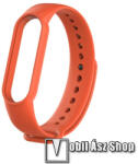  Okosóra szíj - NARANCSSÁRGA - szilikon, 260mm hosszú, 135mm-től 235mm-es méretű csuklóig ajánlott - Xiaomi Mi Band 5 / Mi Band 6 / Mi Band 7 / Amazfit Band 5