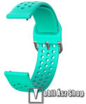  Okosóra szíj - légáteresztő, sportoláshoz, szilikon - 109mm + 96mm hosszú, 22mm széles, 160-220mm-es méretű csuklóig ajánlott - CYAN - SAMSUNG Galaxy Watch 46mm / Watch GT2 46mm / GT 2e / Galaxy Watch
