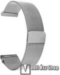 Okosóra milánói szíj - rozsdamentes acél, mágneses - EZÜST - 235mm hosszú, 18mm széles - Xiaomi Mi Watch (For China Market) / Fossil Gen 4 / HUAWEI TalkBand B5 / Garmin vivoactive 4S