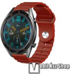  Okosóra loop szilikon szíj - BORDÓ - 109mm+95mm hosszú, 22mm széles, 160-220mm csuklóméretig ajánlott - SAMSUNG Galaxy Watch 46mm / Watch GT2 46mm / Watch GT 2e / Gear S3 Frontier / Honor MagicWatch 2
