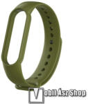  Okosóra szíj - KEKI ZÖLD - szilikon, 260mm hosszú, 135mm-től 235mm-es méretű csuklóig ajánlott - Xiaomi Mi Band 5 / Mi Band 6 / Mi Band 7 / Amazfit Band 5