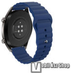  Okosóra loop szilikon szíj - SÖTÉTKÉK - 85mm+120mm hosszú, 22mm széles - SAMSUNG Galaxy Watch 46mm / Watch GT2 46mm / Watch GT 2e / Gear S3 Frontier / Honor MagicWatch 2 46mm