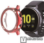  Okosóra műanyag védő tok / keret - PIROS - Strassz kővel díszített - SAMSUNG Galaxy Watch Active2 40mm