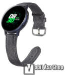  Okosóra szíj - FEKETE - PU bőr, 120mm+80mm hosszú, 22mm széles - SAMSUNG Galaxy Watch 46mm / HUAWEI Watch GT 2e / Watch GT 2 46mm / SAMSUNG Gear S3 Frontier