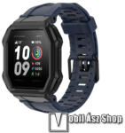  Okosóra szíj - szilikon - SÖTÉTKÉK - 121mm+ 91mm hosszú, 140-220mm-es csuklóméretig ajánlott - Xiaomi Amazfit Ares
