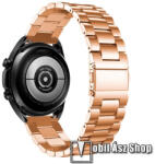  Fém okosóra szíj - ROSE GOLD - rozsdamentes acél, csatos, 184mm hosszú, 22mm széles, 135-235mm-es méretű csuklóig ajánlott - SAMSUNG Galaxy Watch 46mm / Watch GT2 46mm / Watch GT 2e / Galaxy Watch3 45