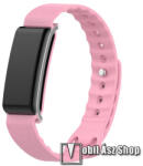  Okosóra szíj - RÓZSASZÍN - szilikon, 250 + 80mm hosszú, 15mm széles - HUAWEI Color Band A2