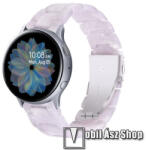  Okosóra műanyag szíj - FEHÉR - pillangó csat - 165mm hosszú, 20mm széles, 145-200mm-es méretű csuklóig ajánlott - SAMSUNG Galaxy Watch 42mm / Amazfit GTS / Galaxy Watch3 41mm / HUAWEI Watch GT 2 42mm 