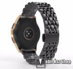  Fém okosóra szíj - FEKETE - rozsdamentes acél, speciális pillangó csatos, 20mm széles, 195mm hosszú - SAMSUNG Galaxy Watch 42mm / Xiaomi Amazfit GTS / SAMSUNG Gear S2 / HUAWEI Watch GT 2 42mm / Galaxy