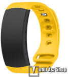  Okosóra szíj - CITROMSÁRGA - szilikon, L-es méret, 90mm+123mm hosszú, 150mm-től 213mm-es méretű csuklóig ajánlott - SAMSUNG Gear Fit 2 SM-R360 / Samsung Gear Fit 2 Pro SM-R365