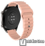  Okosóra loop szilikon szíj - VILÁGOS RÓZSASZÍN - 85mm+120mm hosszú, 22mm széles - SAMSUNG Galaxy Watch 46mm / Watch GT2 46mm / Watch GT 2e / Gear S3 Frontier / Honor MagicWatch 2 46mm