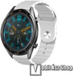  Okosóra loop szilikon szíj - FEHÉR - 109mm+95mm hosszú, 22mm széles, 160-220mm csuklóméretig ajánlott - SAMSUNG Galaxy Watch 46mm / Watch GT2 46mm / Watch GT 2e / Gear S3 Frontier / Honor MagicWatch 2