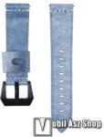  Okosóra szíj - SÖTÉTKÉK - valódi bőr - 109 + 95mm hosszú, 22mm széles, 160-200mm-es csuklóig ajánlott - SAMSUNG Galaxy Watch 46mm / SAMSUNG Gear S3 Classic / Gear S3 Frontier / Honor MagicWatch 2 46mm