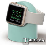  Okosóra asztali töltő állvány / dokkoló - szilikon, kábelelvezető, a töltő NEM TARTOZÉK! - ZÖLD - Apple Watch Series 1 / 2 / 3 / 4 / 5 / 6 / SE