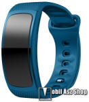  Okosóra szíj - KÉK - szilikon, L-es méret, 90mm+123mm hosszú, 150mm-től 213mm-es méretű csuklóig ajánlott - SAMSUNG Gear Fit 2 SM-R360 / Samsung Gear Fit 2 Pro SM-R365