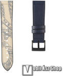  Okosóra szíj - KÉK KÖTÉL MINTÁS - szilikon / PU bőrrel bevont - 90mm + 120mm hosszú, 22mm széles, 130-210mm-es átmérőjű csuklóméretig - SAMSUNG Galaxy Watch 46mm / Watch GT2 46mm / Watch GT 2e / Galax