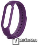  Okosóra szíj - SÖTÉTLILA - szilikon, 260mm hosszú, 135mm-től 235mm-es méretű csuklóig ajánlott - Xiaomi Mi Band 5 / Mi Band 6 / Mi Band 7 / Amazfit Band 5