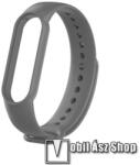  Okosóra szíj - SÖTÉTSZÜRKE - szilikon, 260mm hosszú, 135mm-től 235mm-es méretű csuklóig ajánlott - Xiaomi Mi Band 5 / Mi Band 6 / Mi Band 7 / Amazfit Band 5