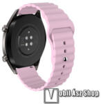  Okosóra loop szilikon szíj - RÓZSASZÍN - 85mm+120mm hosszú, 22mm széles - SAMSUNG Galaxy Watch 46mm / Watch GT2 46mm / Watch GT 2e / Gear S3 Frontier / Honor MagicWatch 2 46mm