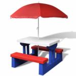 vidaXL Măsuță picnic pentru copii cu umbrelă (41455)