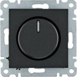  Hager Lumina WL4013 forgatógombos fényerőszabályzó (dimmer) izzó- és halogénlámpához 60-600W , fekete burkolattal, keret nélkül, süllyesztett, 10A 250V IP20 (WL4013)