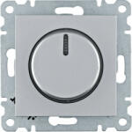 Hager Lumina WL4012 forgatógombos fényerőszabályzó (dimmer) izzó- és halogénlámpához 60-600W , ezüst burkolattal, keret nélkül, süllyesztett, 10A 250V IP20 (WL4012)