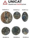  Pandantiv Labradorit Druzy Disc - cu Gaura - 21-39 x 20-38 x 7-10 mm