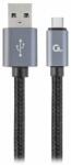 Gembird CCB-mUSB2B-AMCM-6 Gembird USB 2.0 cable to type-C, cotton braided, metal connectors, 1.8m, black (CCB-MUSB2B-AMCM-6)