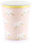 PartyDeco S. r. o Party pohár, cicás, rózsaszín, 220ml, 6db/cs